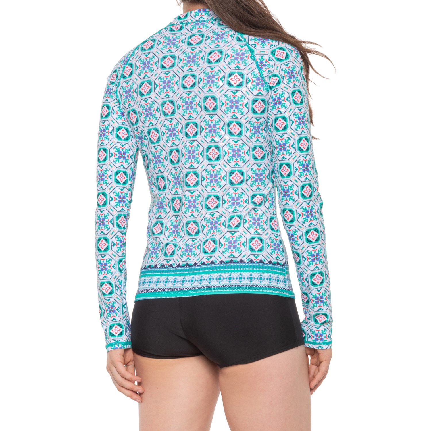 AQUA ET SOL Zip Neck Rash Guard (For Women) Save 42