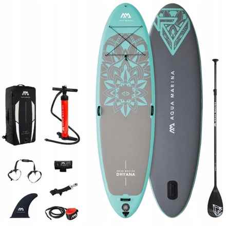 Aqua Marina Dhyana Fitness Inflatable Stand-Up Paddle Board with Sports Paddle - 10’8” in Multi