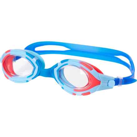 Aqua2ude Aviator Eyes Swim Goggles (For Boys and Girls) in Blue/Red