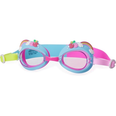 Aqua2ude Rainbow Burst Swim Goggles (For Boys and Girls) in Blue/Pink