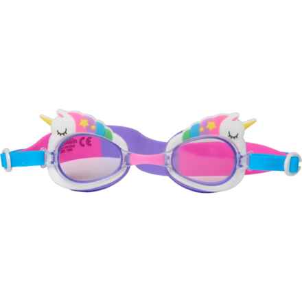 Aqua2ude Unicorn Rainbow Mane Swim Goggles (For Boys and Girls) in Blue/Pink