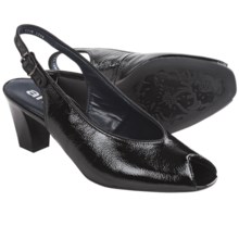 Ara Star Slingback Pumps - Leather, Peep Toe (For Women) in Black - Closeouts