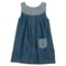 395DK_2 Arabella & Addison Embroidery Applique Denim Dress - Sleeveless (For Toddler and Little Girls)