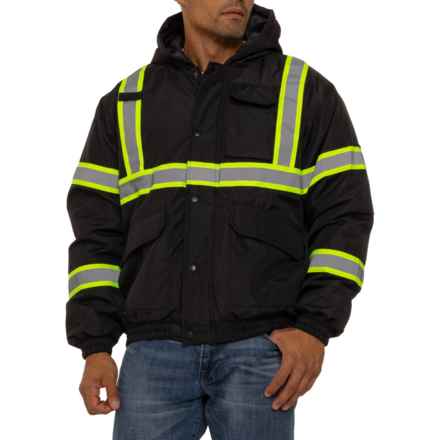 Arctic Quest High Visibility Bomber Jacket - Insulated in Rich Black