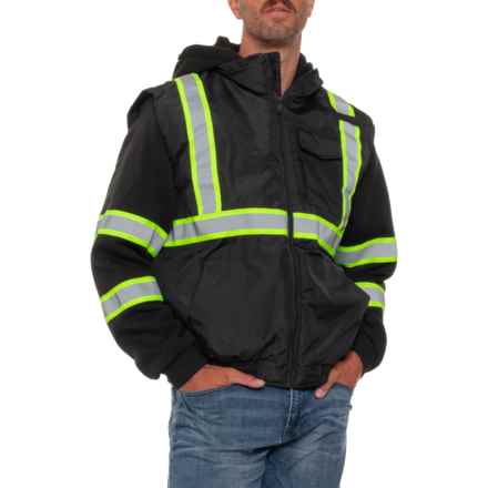 Arctic Quest High Visibility Bomber Jacket - Insulated in Rich Black