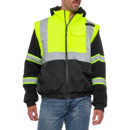 Arctic Quest High Visibility Bomber Jacket - Insulated in Safety Yellow