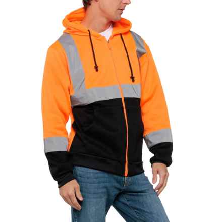 Arctic Quest High-Visibility Fleece Hoodie - Full Zip in Safety Orange