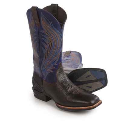 brown and blue ariat boots