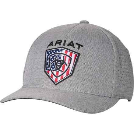 Ariat Flag Shield Patch Baseball Cap in Grey