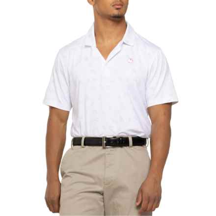 Arnold Palmer CLOUDSPUN Contender Polo Shirt - Short Sleeve in Bright White Lavendar Pop