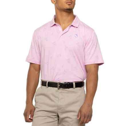 Arnold Palmer CLOUDSPUN Contender Polo Shirt - Short Sleeve in Pale Pink Lavendar Pop