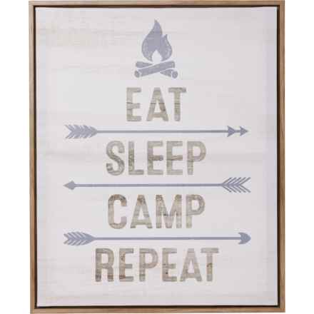 ART BRAND 21x17” Eat, Sleep, Camp Framed Printed Canvas in Multi