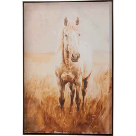 ART BRAND 24.87x36.88” Golden Hour Gallop Framed Canvas in Multi