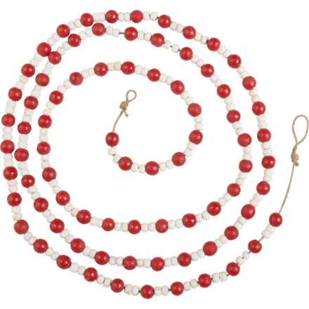 ARTIC HOLIDAY Wood Bead Garland - 12’ in Red/White