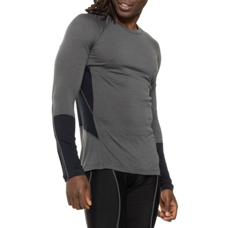 ARTILECT Goldhill 125 Zoned Base Layer Crew Top - Merino Wool, Long Sleeve in Ash/Black