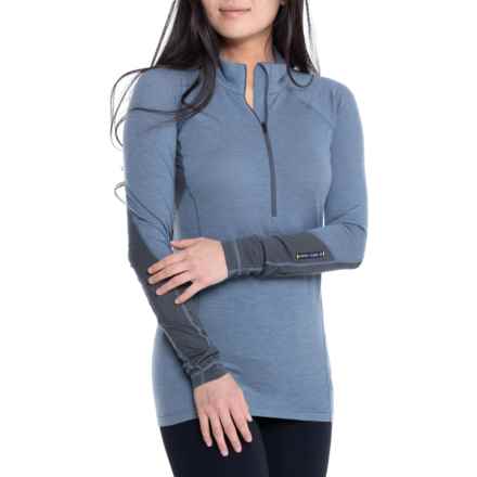 ARTILECT Goldhill 125 Zoned Base Layer Top - Merino Wool, Zip Neck, Long Sleeve in Storm Blue/Ash