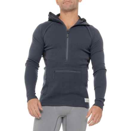ARTILECT Sundown 250 Hoodie - Zip Neck, Merino Wool in Dusk Blue/Black