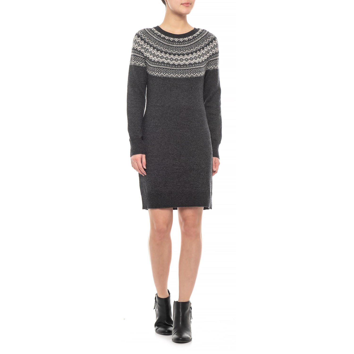 crew neck sweater dress