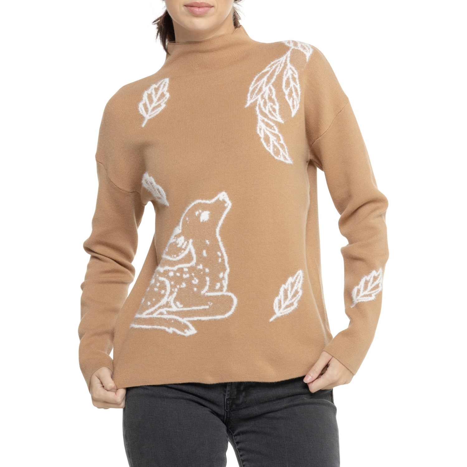 (取寄) アルチザンNY ファンネル ネック アイラッシュ パターン セーター Artisan NY Funnel Neck Eyelash Pattern Sweater  Burro Combo Artisan NY Funnel Neck Eyelash Pattern Sweater - Save 68%