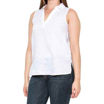 Artisan NY Popover and Hi-Low Shirt - Sleeveless in White