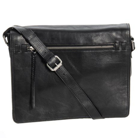 Ny Rubbed Leather Messenger Bag Save 51 Ny Rubbed Leather Messenger Bag In Black