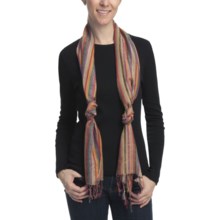 Asian Eye Mardi Gras Striped Scarf - Viscose in Brown - Closeouts