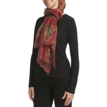 Asian Eye Melrose Floral Scarf - Lightweight, Boiled Wool (For Women) in Red Multi - Closeouts