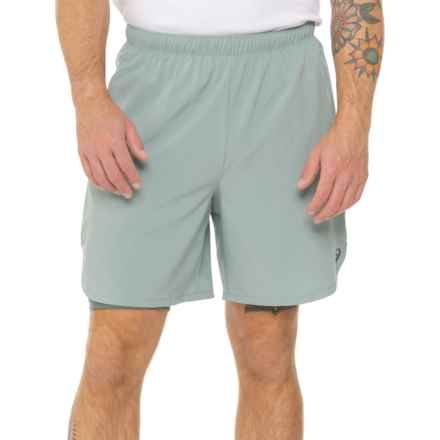 ASICS 2-N-1 Laser Cut Woven Shorts - 7” in Sage Tint/Balsam