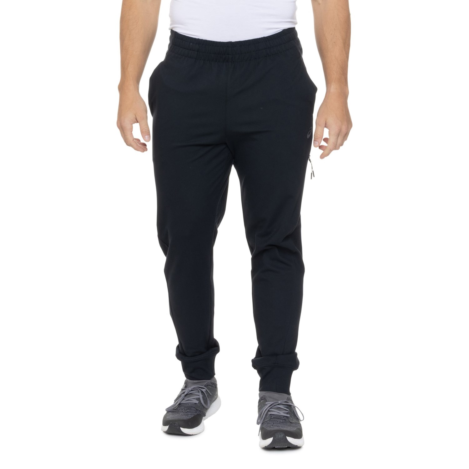 (取寄) アシックス ブラッシュ ニット ジョガーズ ウィズ サイド ジップ ポケット ASICS Brushed Knit Joggers with Side Zip Pocket  Graphite Grey ASICS Brushed Knit Joggers with Side Zip Pocket - Save 42%