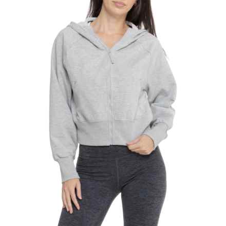 ASICS Short Fleece Hoodie - Full Zip in Lt Grey Heather