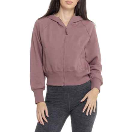 ASICS Short Fleece Hoodie - Full Zip in Rose Taupe Heather