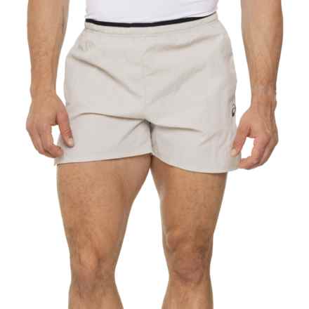 ASICS Woven Crinkle Shorts - 5”, Built-In Briefs in Lt Khaki