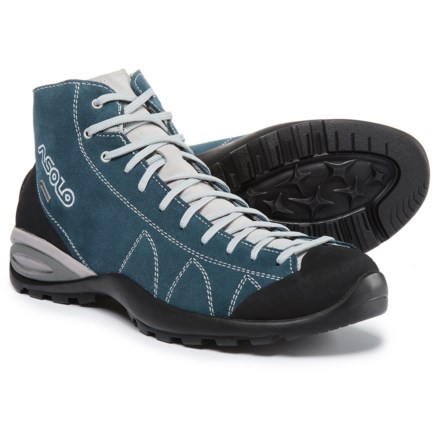 blue suede hiking boots