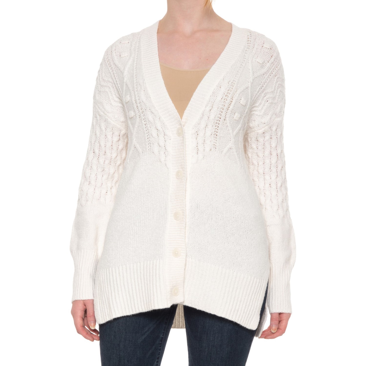 Aspen Bobble Shoulder Cable-Knit Cardigan (For Women) - Save 62%