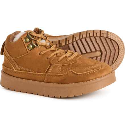 Aspen Boys Faux-Shearling Sneakers in Camel