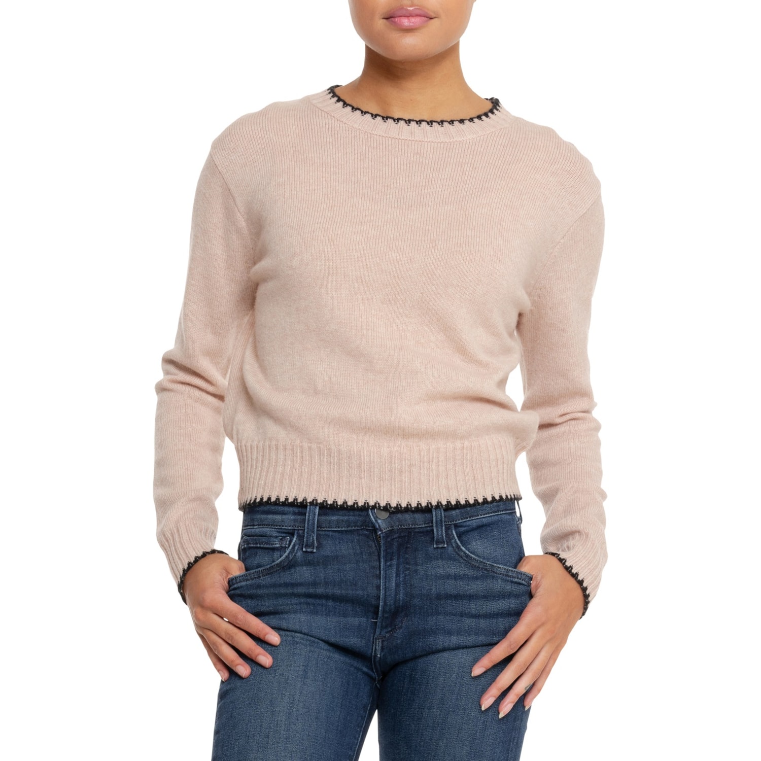 Contrast Detail Wool Sweater