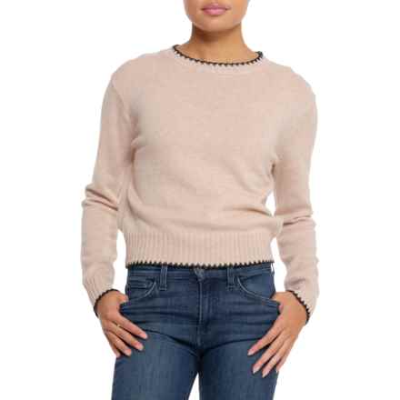 Aspen Contrast Stitch Sweater - Merino Wool in Oatwood Heather