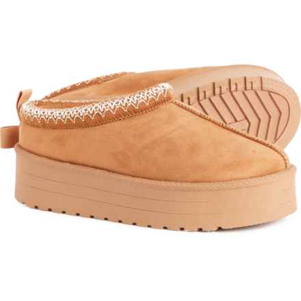 Aspen Faux-Suede Platform Slippers (For Women) in Chestnut