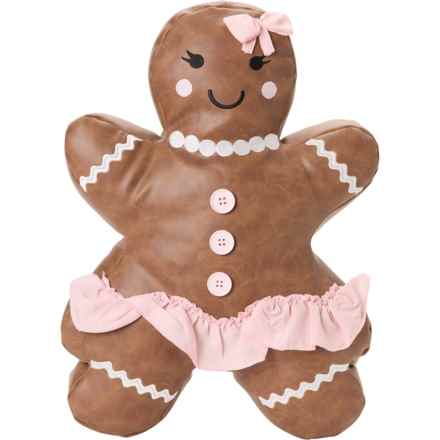 Aspen Gingerbread Lady Shaped Throw Pillow - 18x12.5” in Brown