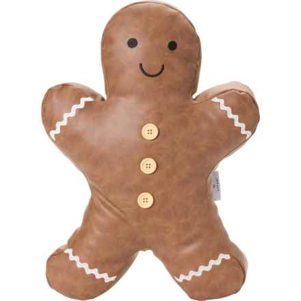 Aspen Gingerbread Man Shaped Throw Pillow - 18x12.5” in Brown