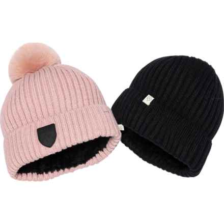 Aspen Knit Beanie - 2-Pack (For Big Girls) in Black / Blush