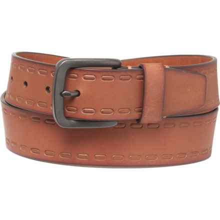 Aspen Lace-Look Embossed Belt - 38 mm, Leather (For Men) in Cognac