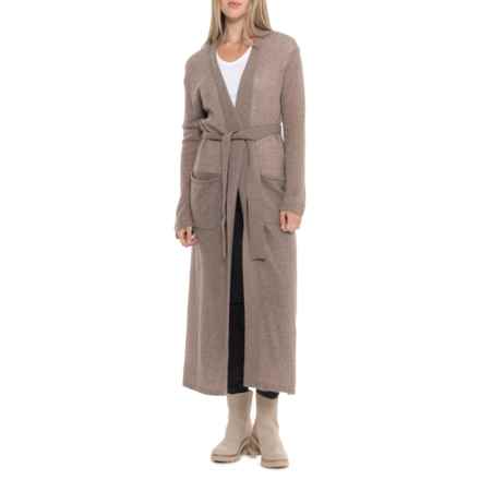 Aspen Long Robe - Cashmere, Long Sleeve in Heather Mushroom