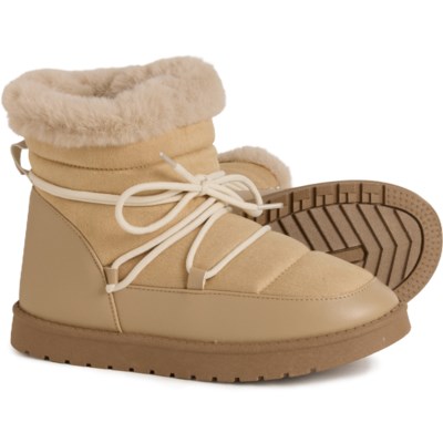 (取寄) アスペン パフィー フェイク-シアリング レース ブーツ Aspen Puffy Faux-Shearling Lace Boots  Sand aspen-puffy-faux-shearling-