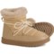 Aspen Puffy Faux-Shearling Lace Boots in Sand
