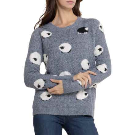 Aspen Sheep Crew Neck Sweater in Denim Blue