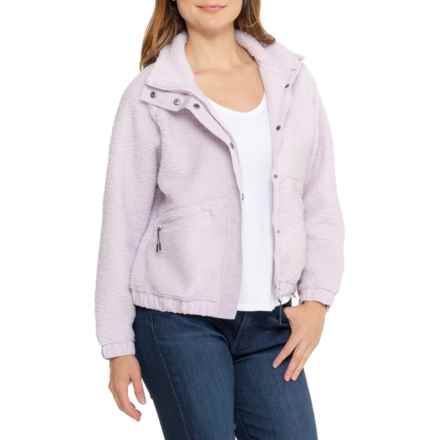 Aspen Sherpa Fleece Bomber Jacket in Lavender Fog