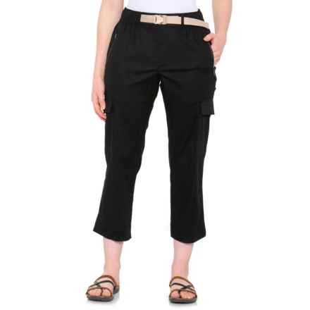 Aspen Solid Cotton Ripstop Ankle Pants in Black Beauty