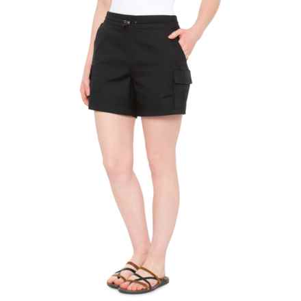 Aspen Solid Cotton Ripstop Cargo Shorts in Black Beauty