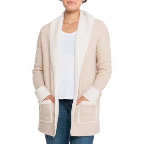 Aspen Teddy Contrast Cardigan Sweater in Multi